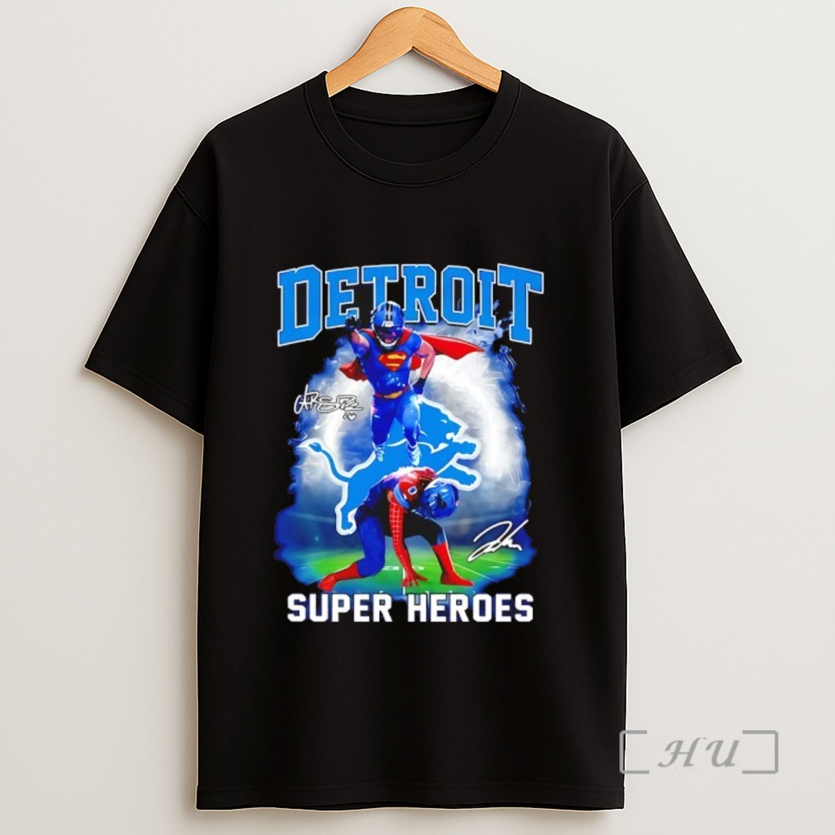 Officials Detroit Lions Super Heroes Signature Sweatshirt Tee Shirt