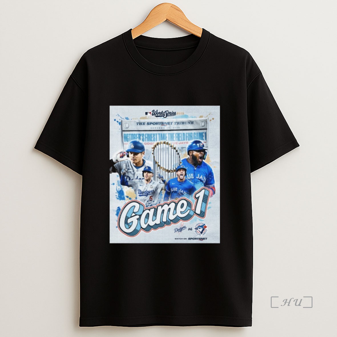 Officials Dodgers Vs Blue Jays Game 1 World Series Mlb Capital One The Sportsnet Tribune 10 24 Sweatshirt Tee Shirt