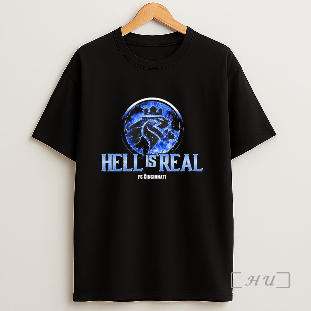 Officials Fc Cincinnati Hell Is Real Kombat Blue Flame Sweatshirt Tee Shirt