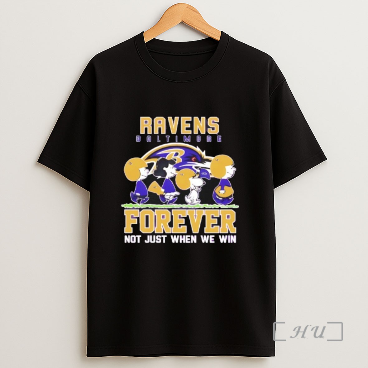 Officials Forever Baltimore Ravens Not Just When We Win Peanuts Snoopy Walking Sweatshirt Tee Shirt