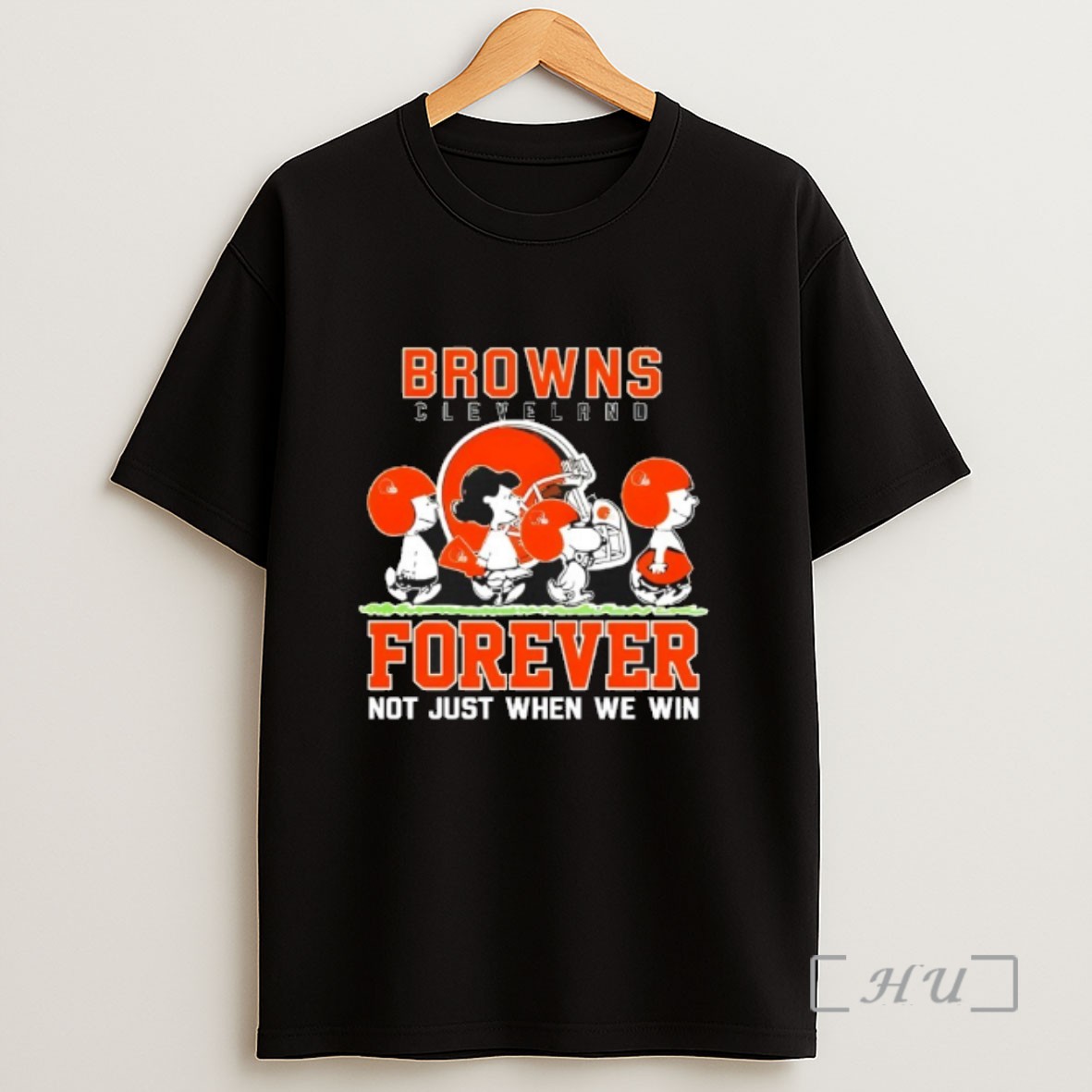 Officials Forever Cleveland Browns Not Just When We Win Peanuts Snoopy Walking Sweatshirt Tee Shirt
