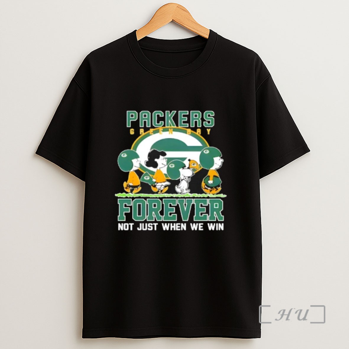 Officials Forever Green Bay Packers Not Just When We Win Peanuts Snoopy Walking Sweatshirt Tee Shirt