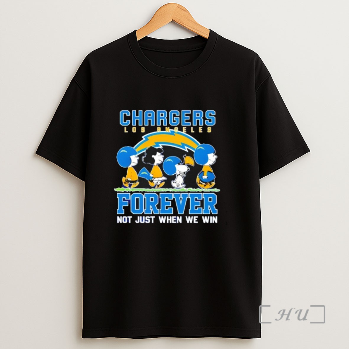 Officials Forever Los Angeles Chargers Not Just When We Win Peanuts Snoopy Walking Sweatshirt Tee Shirt