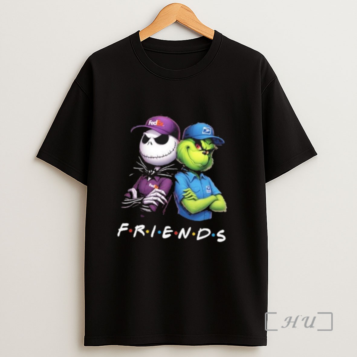 Officials Friends Jack Skellington And Grinch Fedex Usps Logo Sweatshirt Tee Shirt