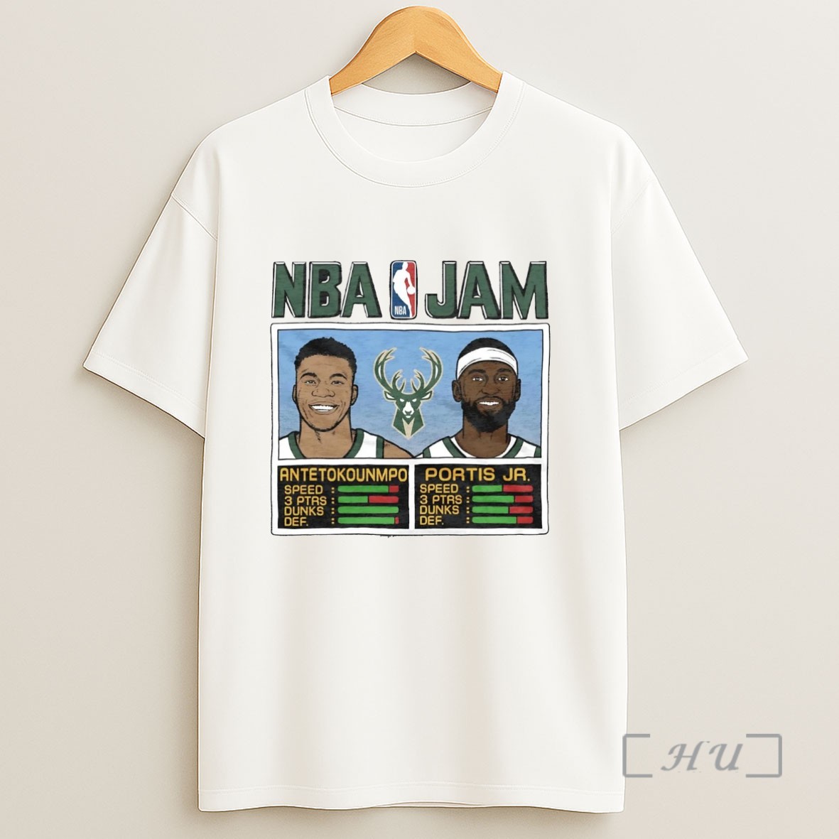 Officials Giannis Antetokounmpo And Bobby Portis Jr Nba Jam Milwaukee Bucks Sweatshirt Tee Shirt