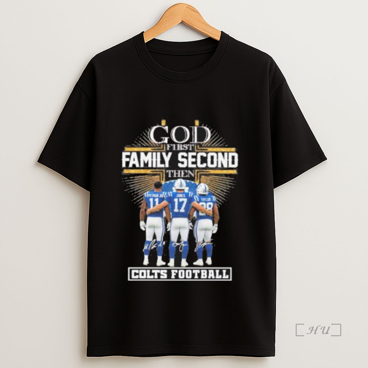 Officials God First Family Second Then Indianapolis Colts Player Sweatshirt Tee Shirt