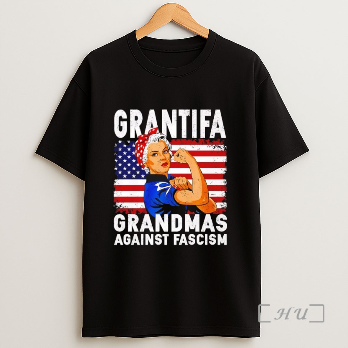 Officials Grantifa Grandmas Against Fascism Rosie The Riveter Usa Flag Sweatshirt Tee Shirt