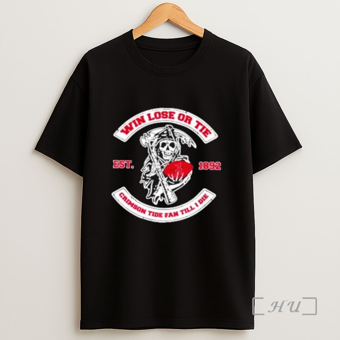 Officials Grim Reaper Win Lose Or Tie Alabama Crimson Tide Fan Till I Die Sweatshirt Tee Shirt