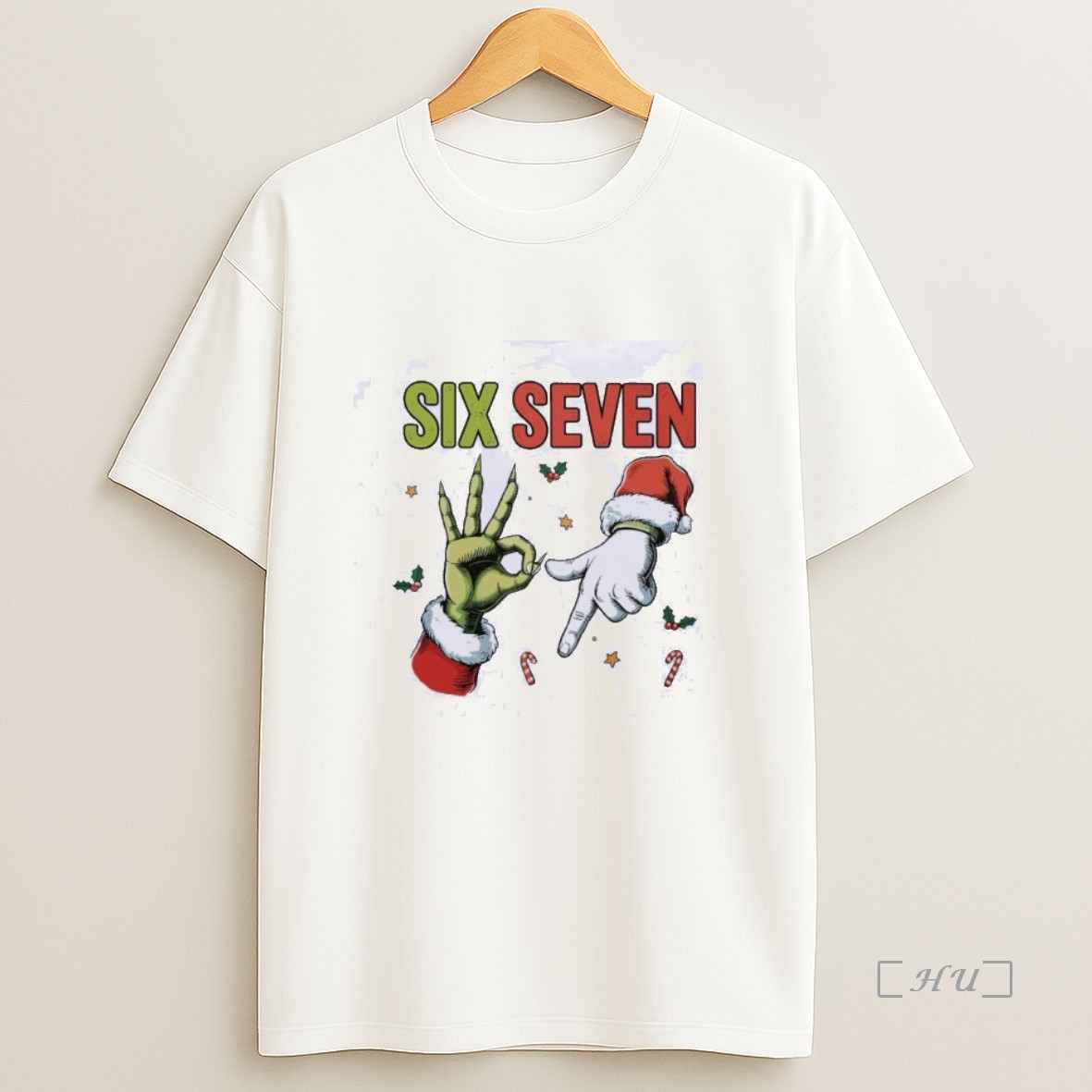 Officials Grinch Hand Six Seven 6 7 67 Meme Christmas Xmas Sweatshirt Tee Shirt