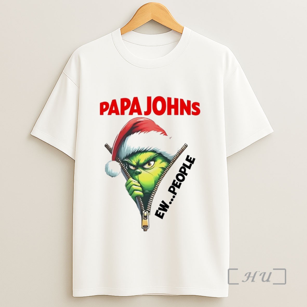 Officials Grinch Papa Johns Ew People Christmas Sweatshirt Tee Shirt