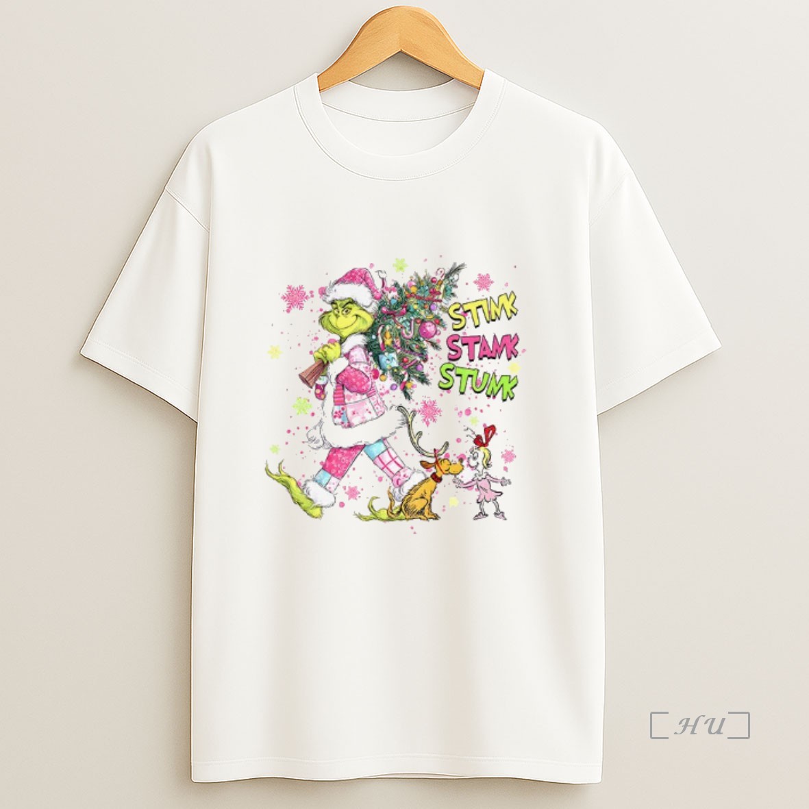Officials Grinch Pink Santa Stink Stank Stunk Christmas Sweatshirt Tee Shirt