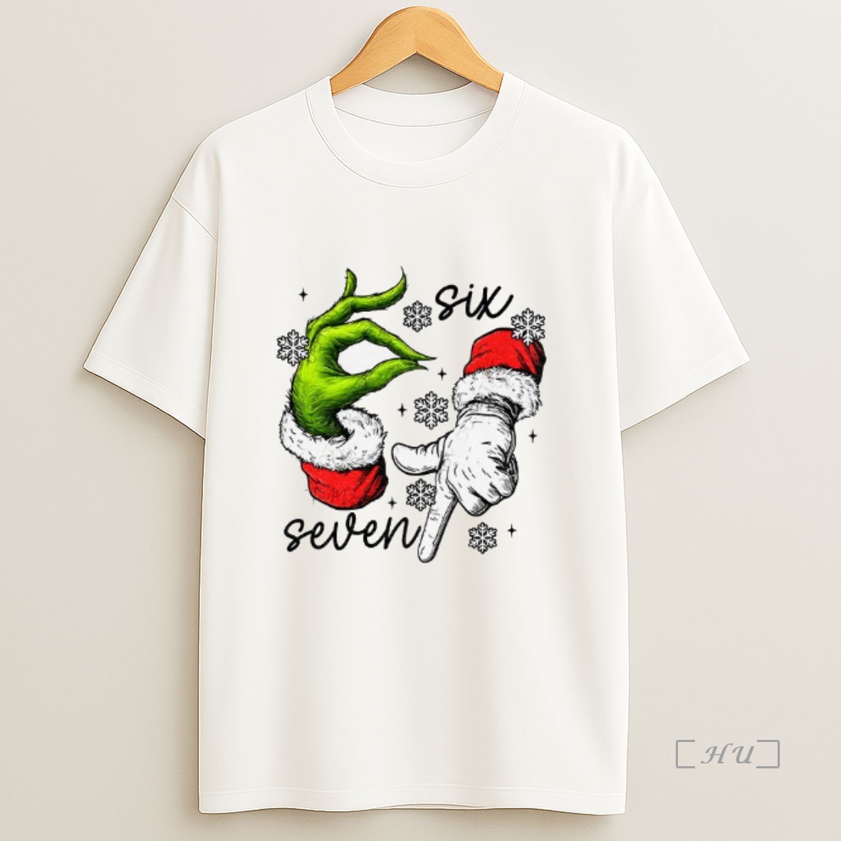 Officials Grinch Santa Hand Six Seven 6 7 Viral Meme Christmas Sweatshirt Tee Shirt