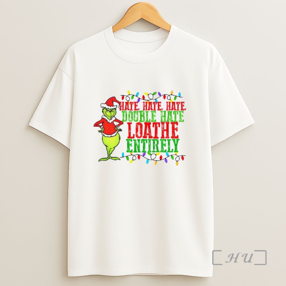 Officials Grinch Santa Hat Hate Hate Hate Double Hate Loathe Entirely Merry Christmas Sweatshirt Tee Shirt