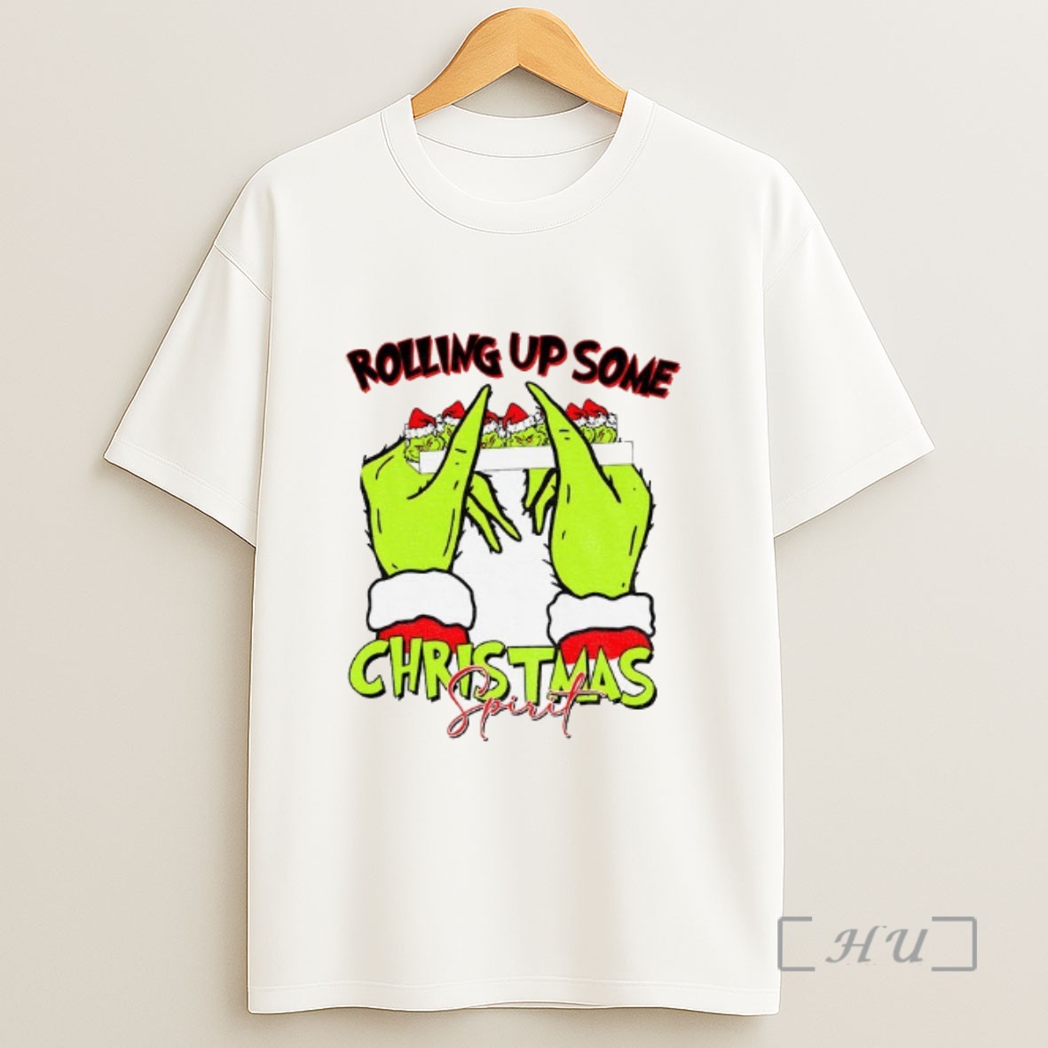 Officials Grinch Santa Hat Rolling Up Some Christmas Spirit Merry Christmas 2025 Sweatshirt Tee Shirt