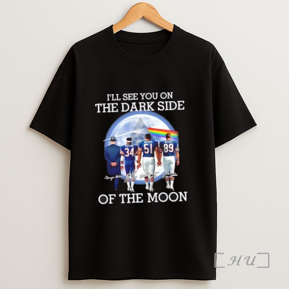 Officials Halas Payton Butkus Ditka Chicago Bears Ill See You On The Dark Side Of The Moon Sweatshirt Tee Shirt