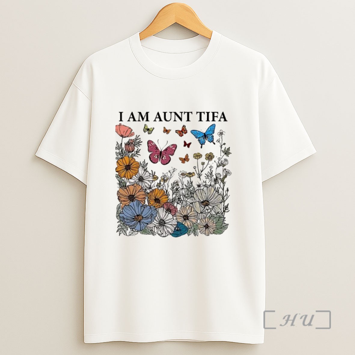 Officials I Am Aunt Tifa Flowers And Butterflies Sweatshirt Tee Shirt