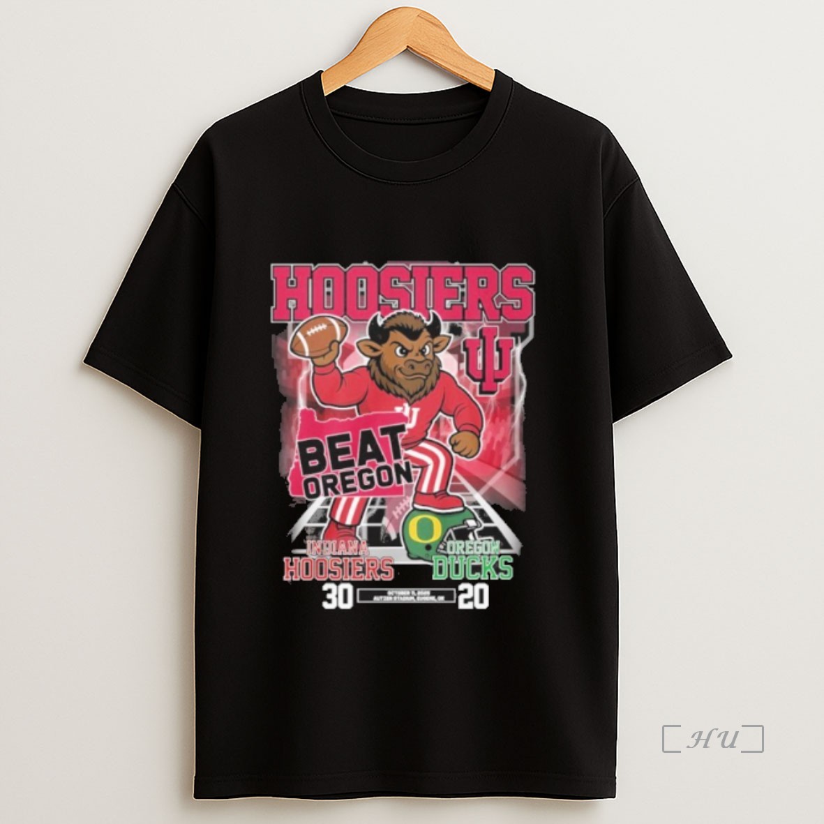 Officials Indiana Hoosiers Mascot Beat Oregon 30 20 Final Score Sweatshirt Tee Shirt