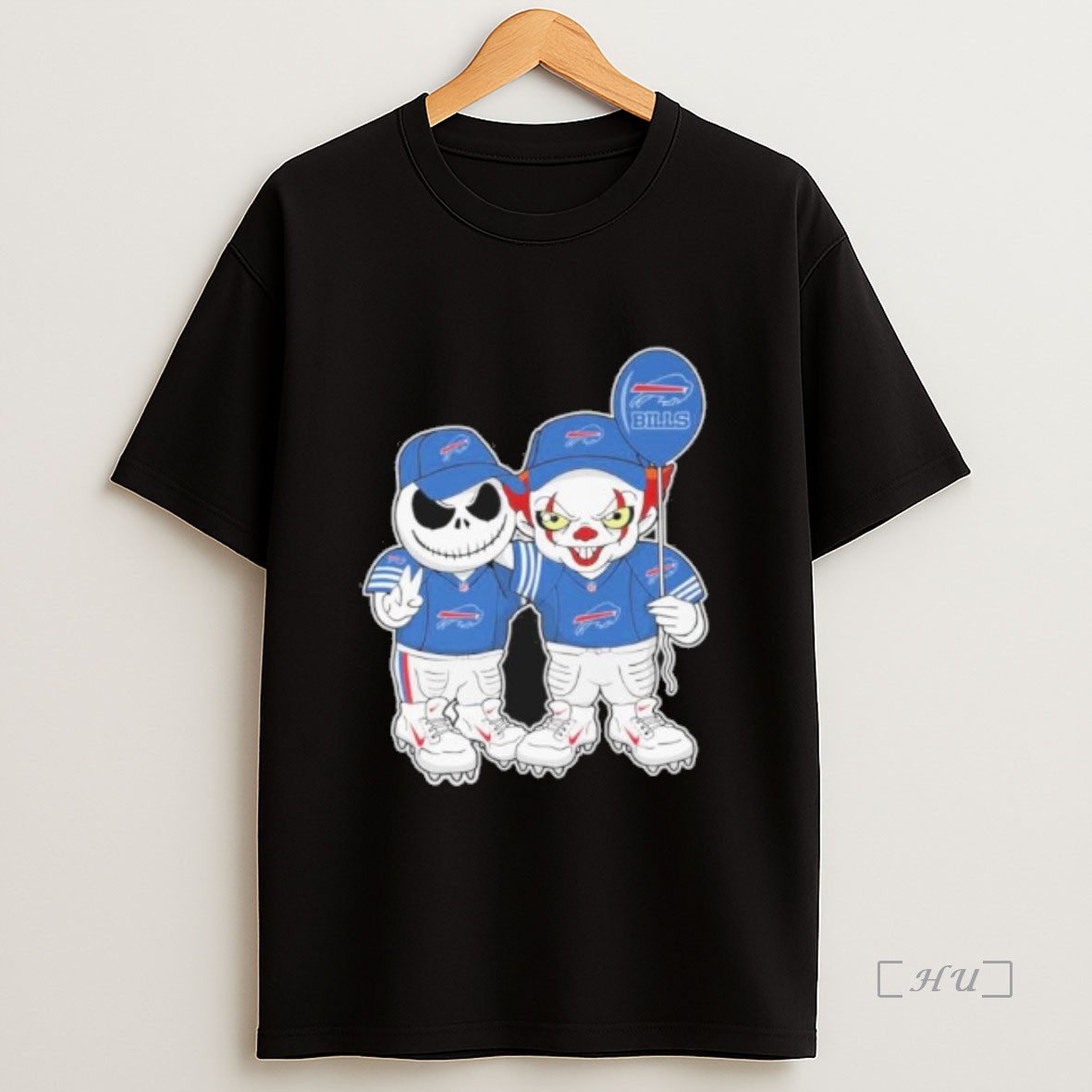 Officials Jack Skellington And Pennywise Balloon Buffalo Bills Sweatshirt Tee Shirt