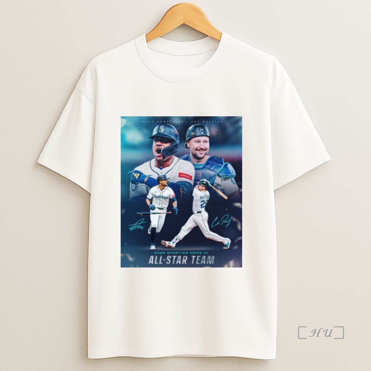 Officials Julio Rodriguez And Cal Raleigh Seattle Mariners 2025 Sporting News Al All Star Team Signatures Sweatshirt Tee Shirt