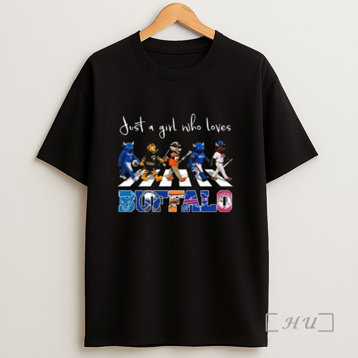 Officials Just A Girl Who Loves Mascot Buffalo City Sports All Team 2025 Long Sleve Sweatshirt Tee Shirt