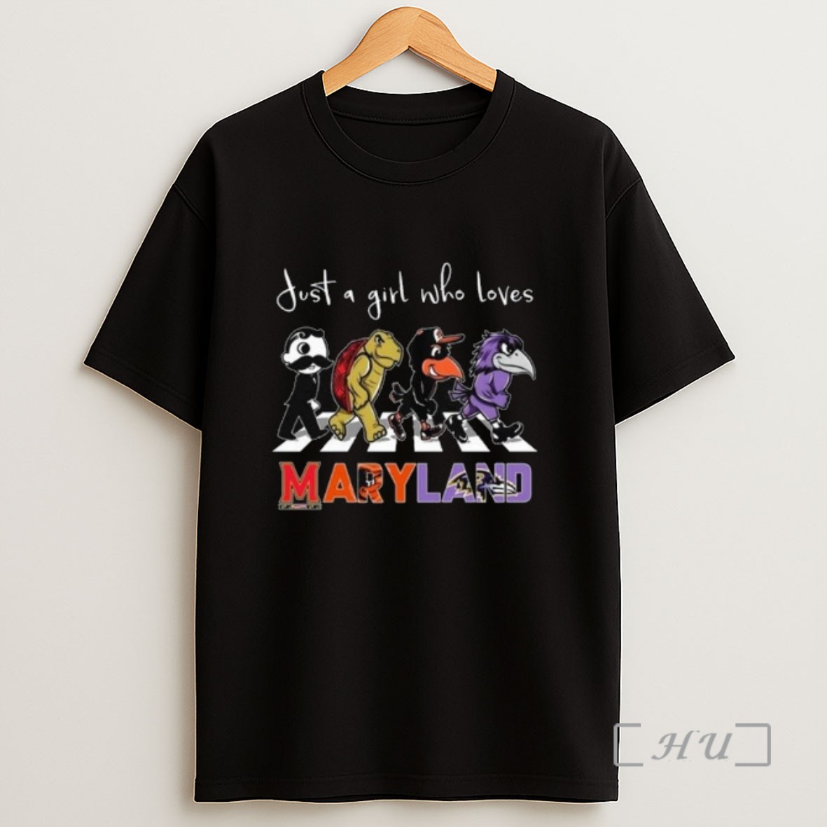 Officials Just A Girl Who Loves Mascot Maryland City Sports All Team 2025 Long Sleve Sweatshirt Tee Shirt
