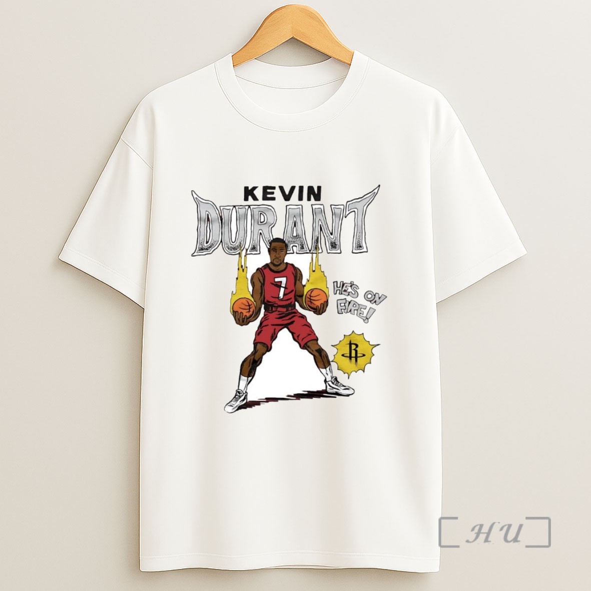 Officials Kevin Durant Hes On Fire Houston Rockets Sweatshirt Tee Shirt