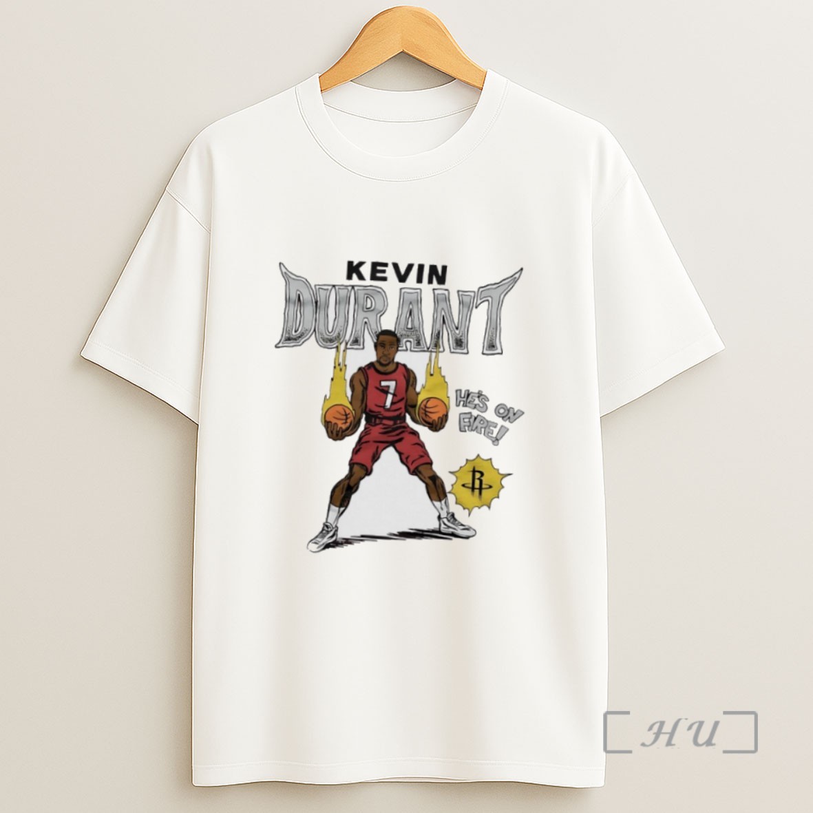 Officials Kevin Durant Hes On Fire Houston Rockets Comic Sweatshirt Tee Shirt