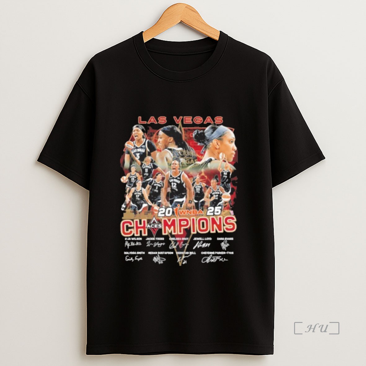 Officials Las Vegas Aces Team 2025 Wnba Champions Signature Sweatshirt Tee Shirt