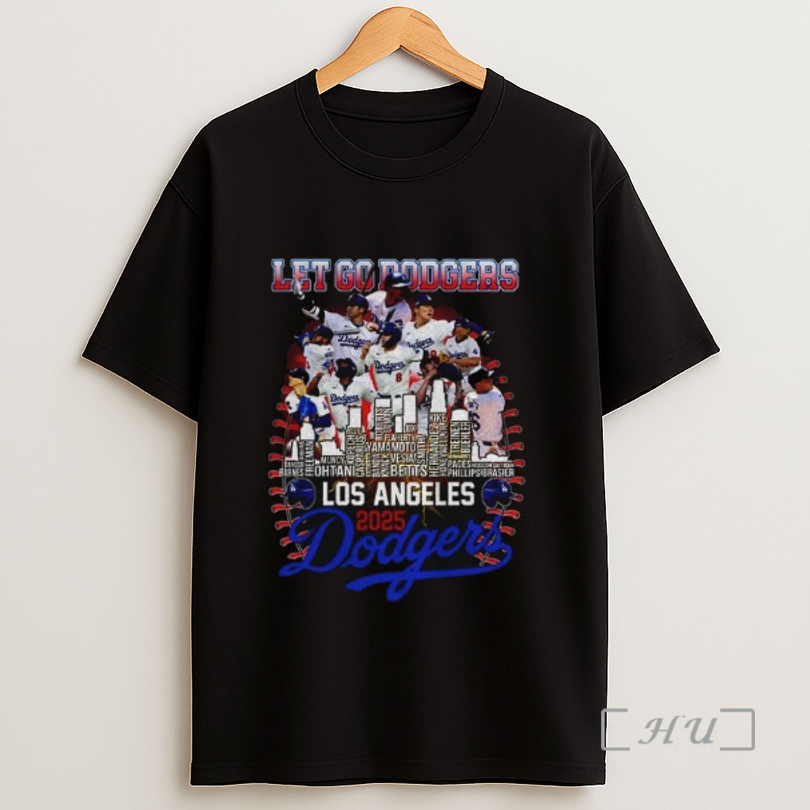 Officials Los Angeles Dodgers 2025 National League Champions Lets Go Dodgers Skyline Players Name Sweatshirt Tee Shirt