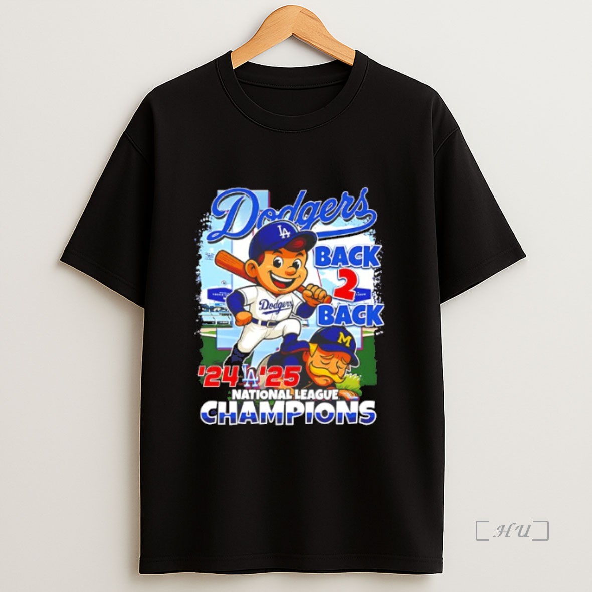 Officials Los Angeles Dodgers Back 2 Back 2024 2025 National League Champions Caricatures Sweatshirt Tee Shirt