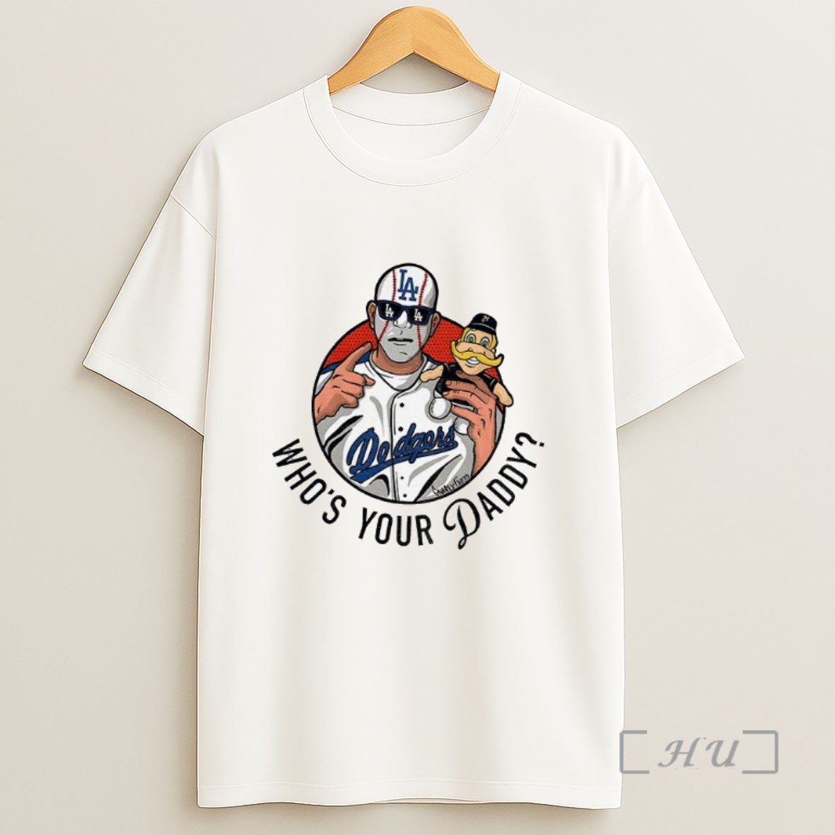 Officials Los Angeles Dodgers Hold Milwaukee Brewers Mascot Whos Your Daddy Mlb Baseball Sweatshirt Tee Shirt