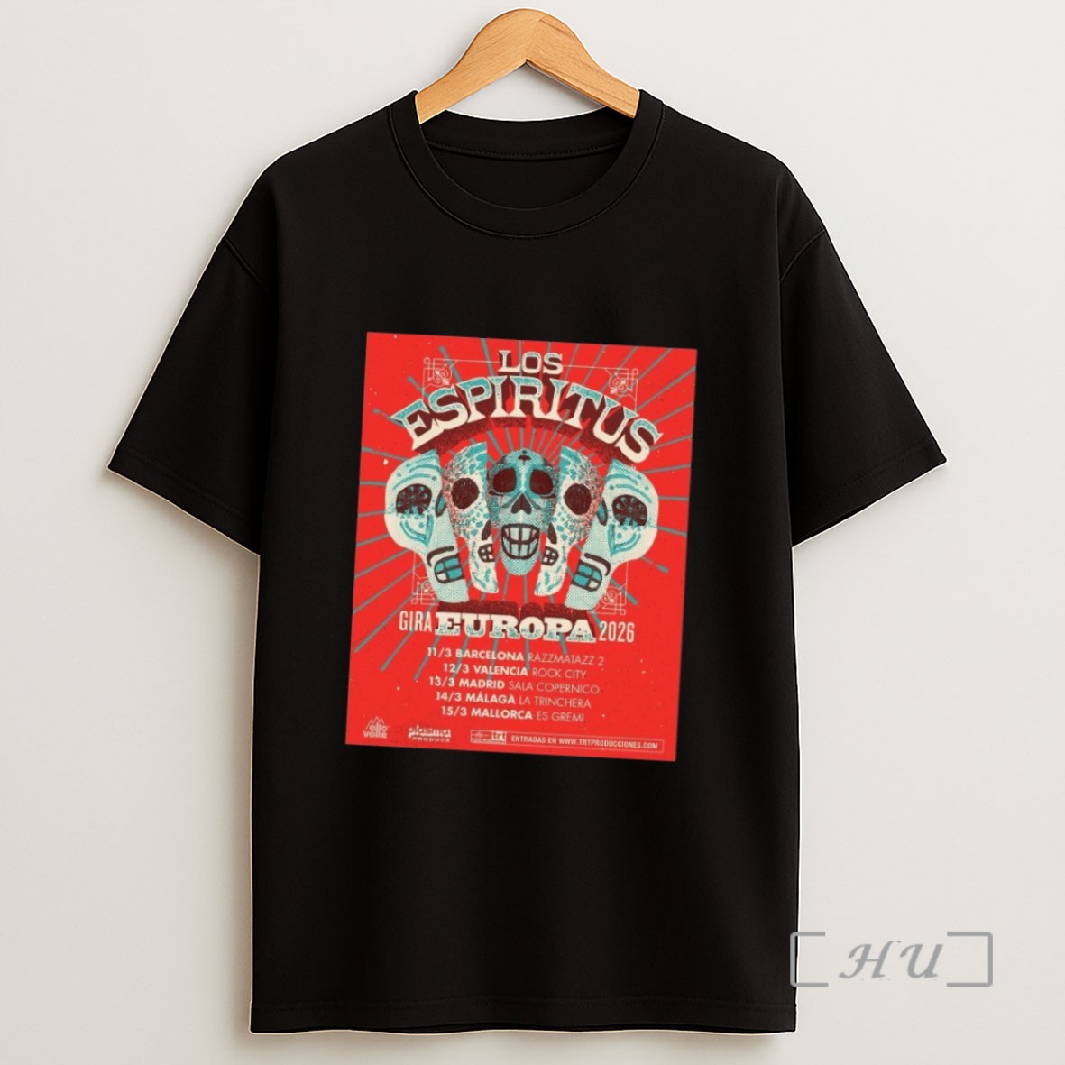 Officials Los Espiritus Gira Europa Tour 2026 11 3 Barcelona 12 3 Valencia Sweatshirt Tee Shirt