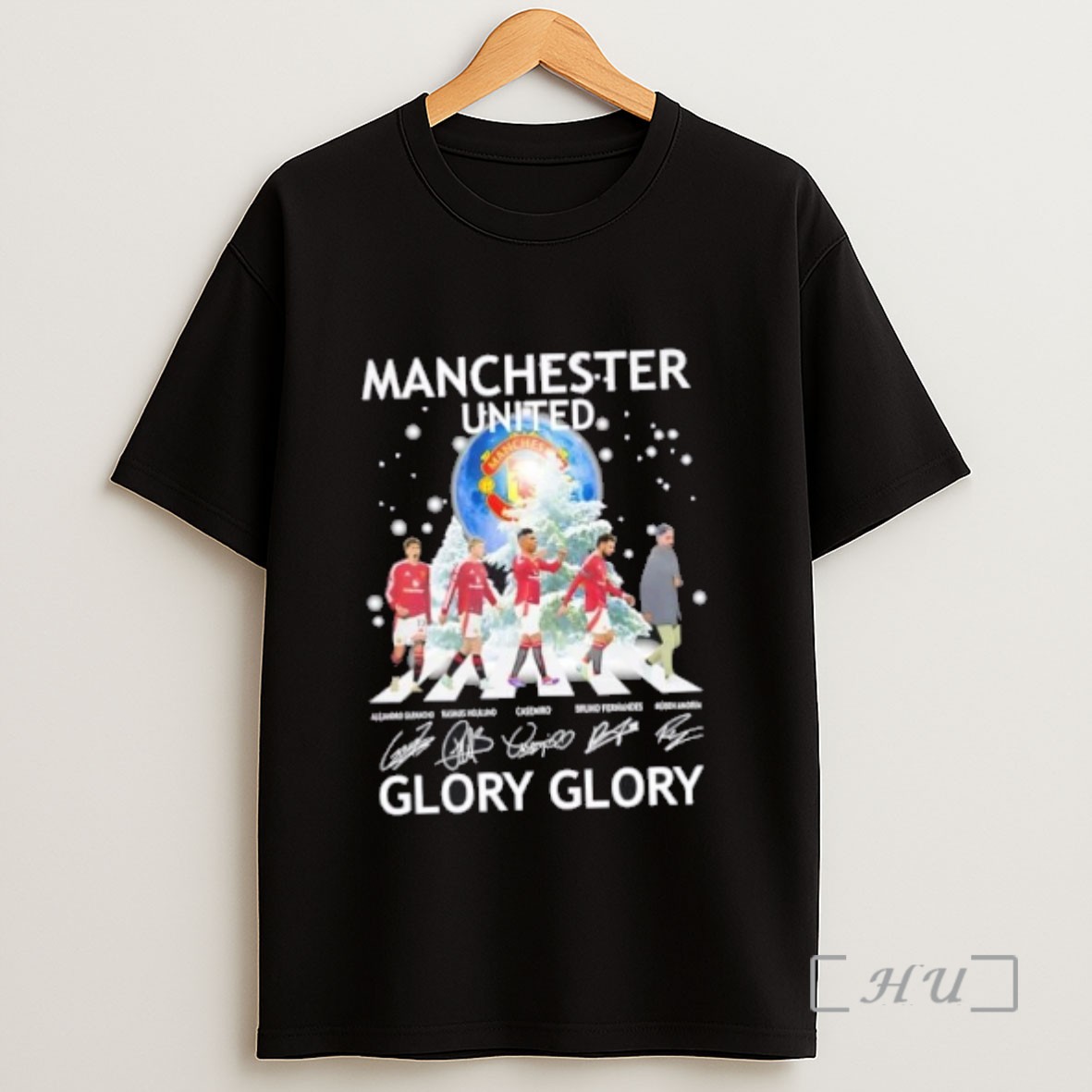 Officials Manchester United Ruben Amorim And Players Abbey Road Glory Glory Sweatshirt Tee Shirt