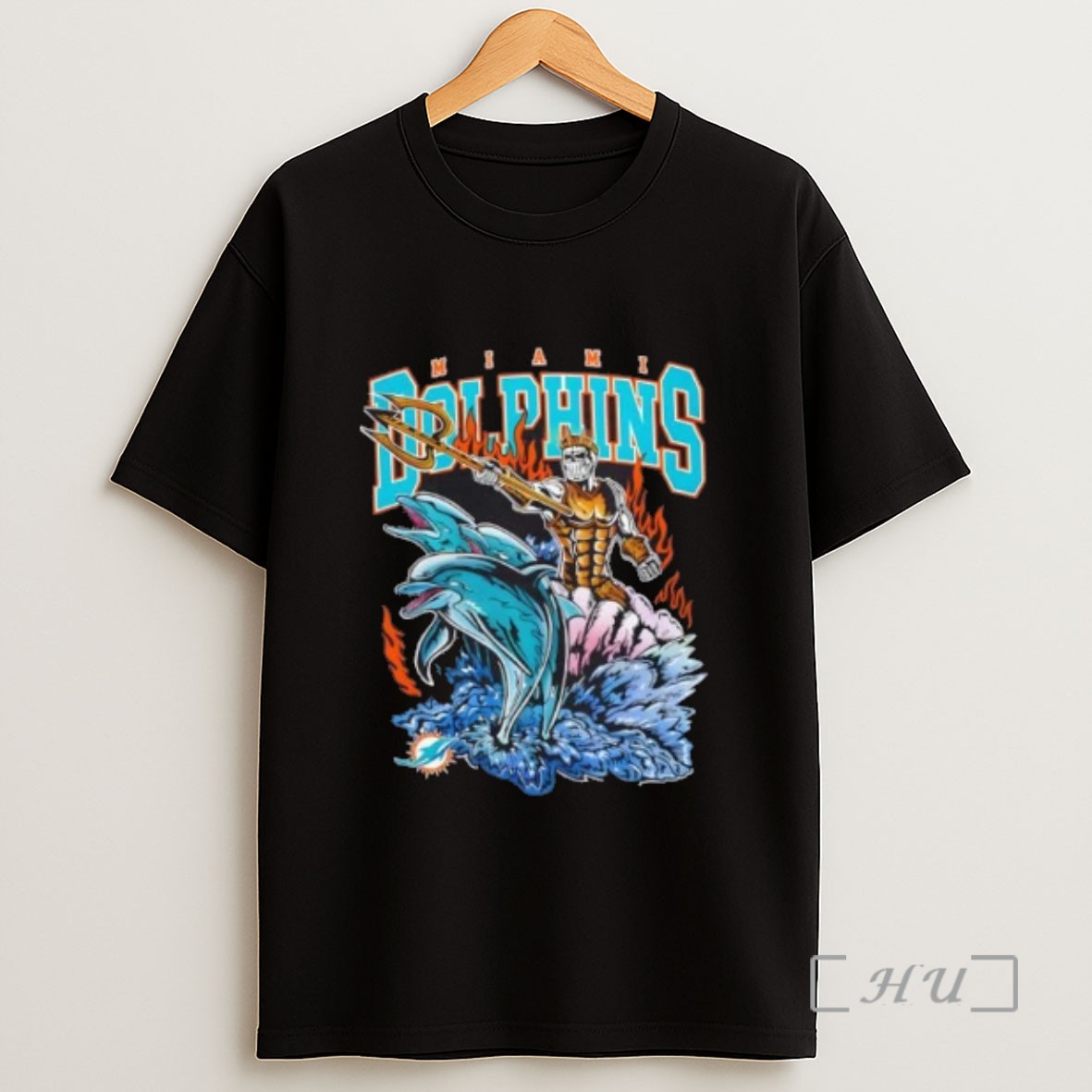 Officials Miami Dolphins Charge Football Fire Graphic Sweatshirt Tee Shirt