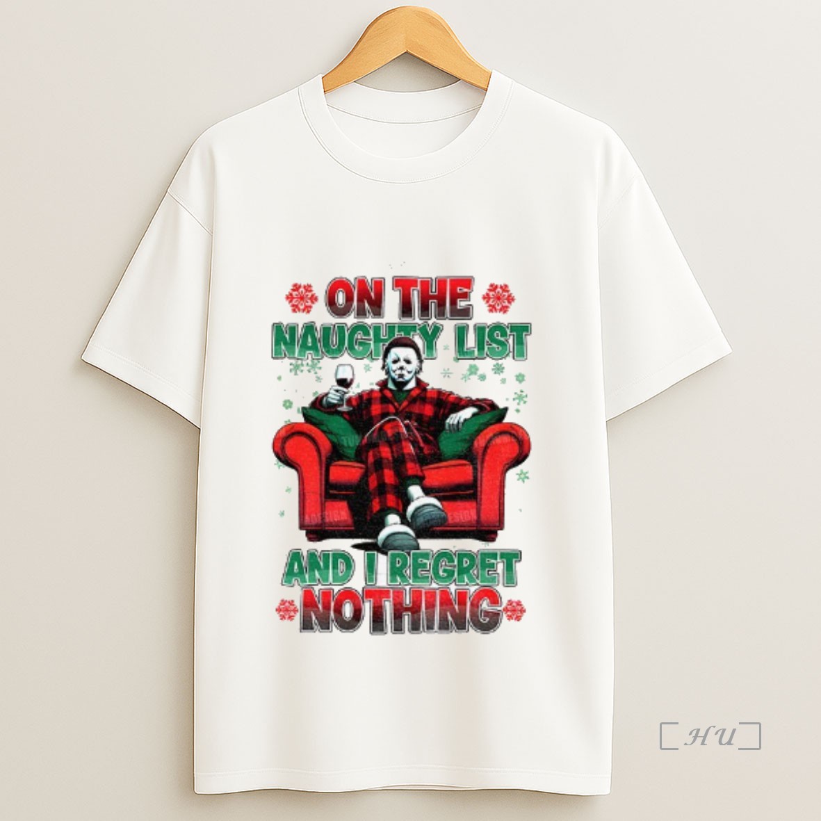 Officials Michael Myers On The Naughty List And I Regret Nothing Christmas Sweatshirt Tee Shirt