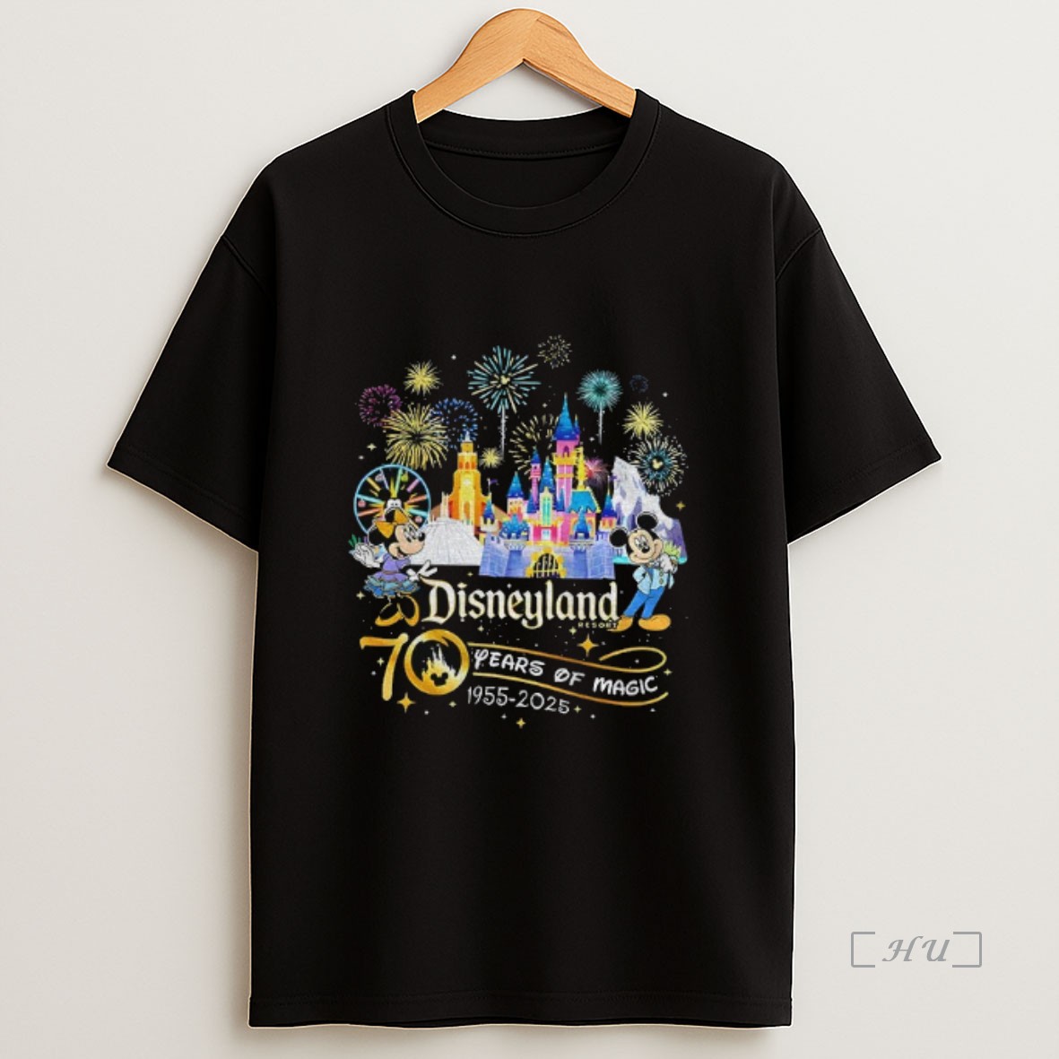 Officials Mickey Disneyland Castle Platinum Celebration 1955 2025 Sweatshirt Tee Shirt