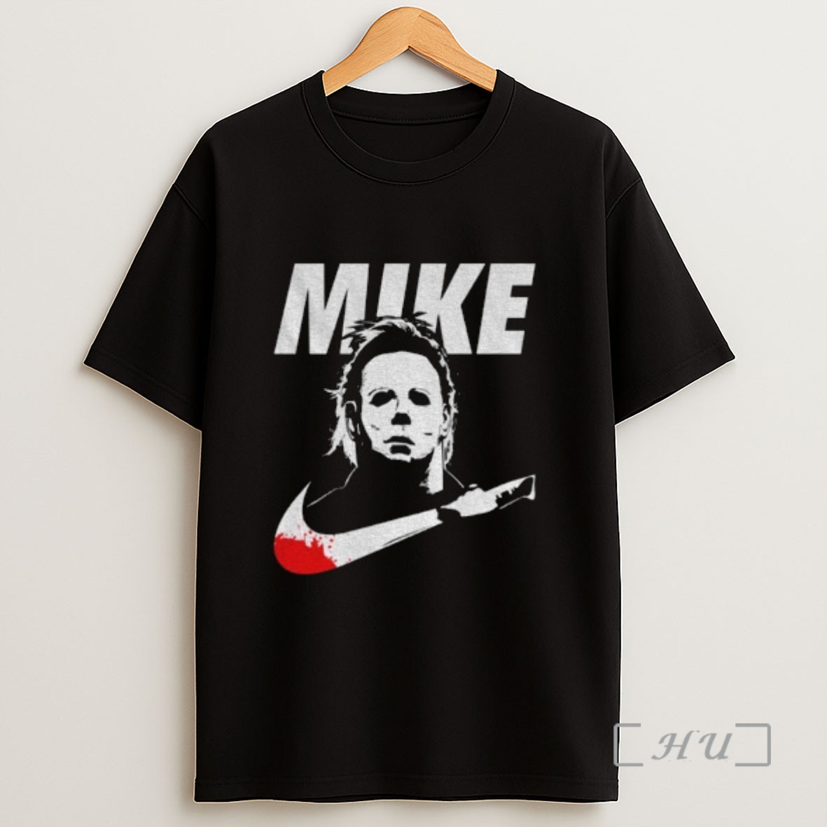 Officials Mike Myers Halloween Mike X Nike Bloody Parody Logo Sweatshirt Tee Shirt
