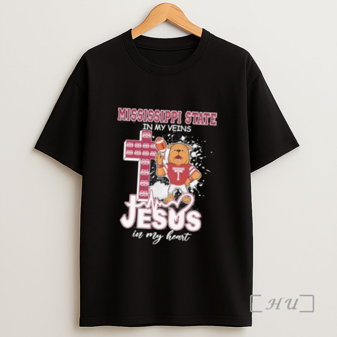 Officials Mississippi State Bulldogs Mascot In My Veins Jesus In My Heart Sweatshirt Tee Shirt