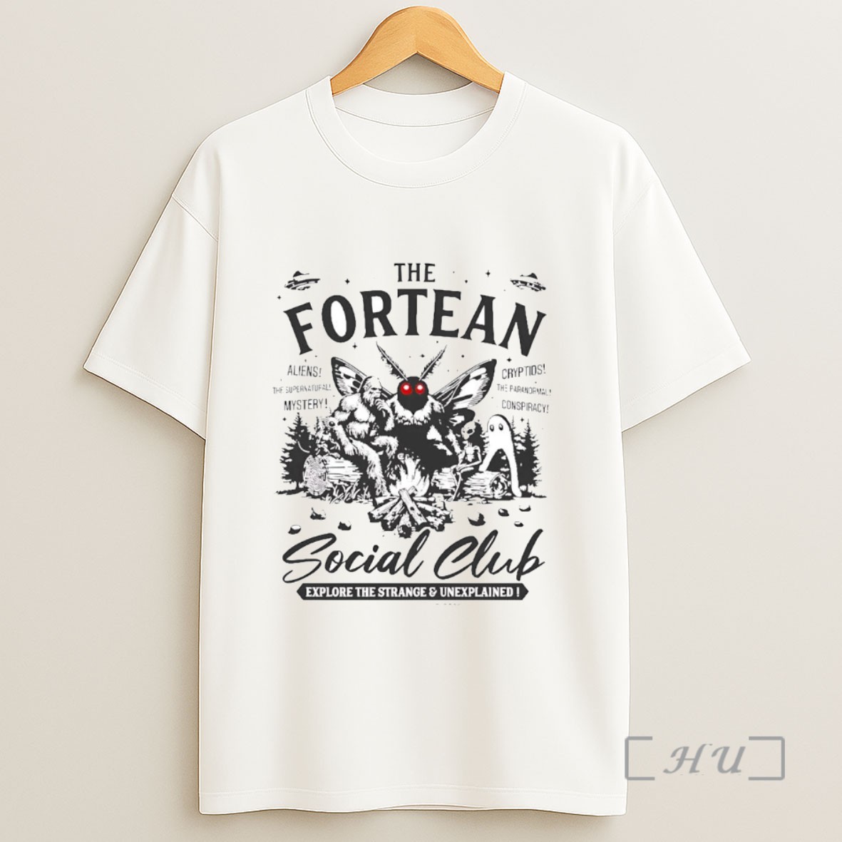 Officials Mothman Fortean Social Club Explore The Strange And Unexplained Sweatshirt Tee Shirt