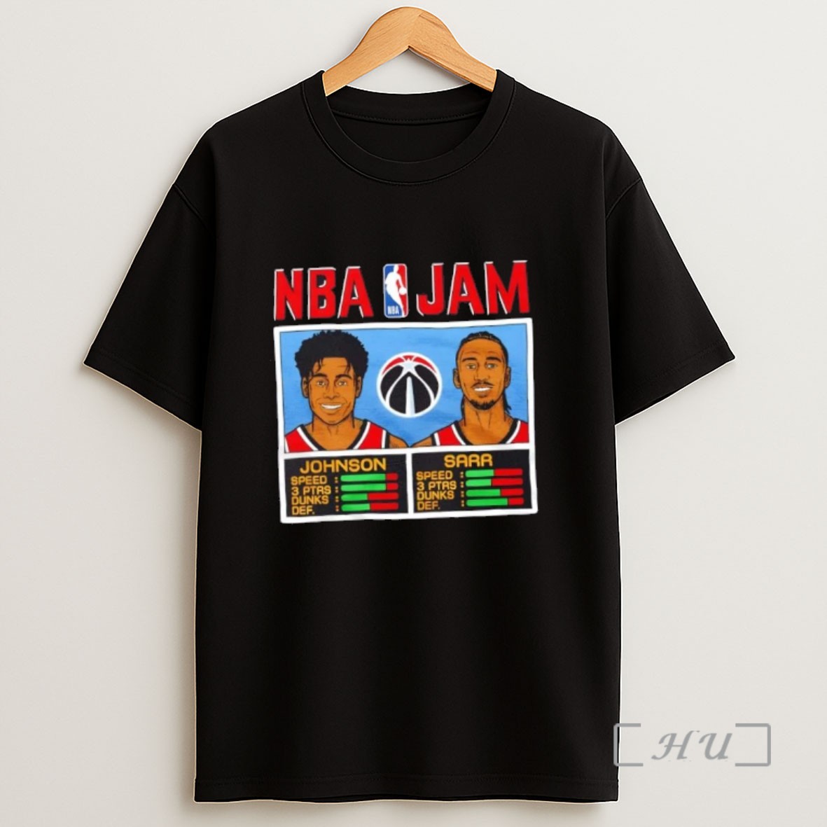Officials Nba Jam Washington Wizards Johnson And Sarr Sweatshirt Tee Shirt