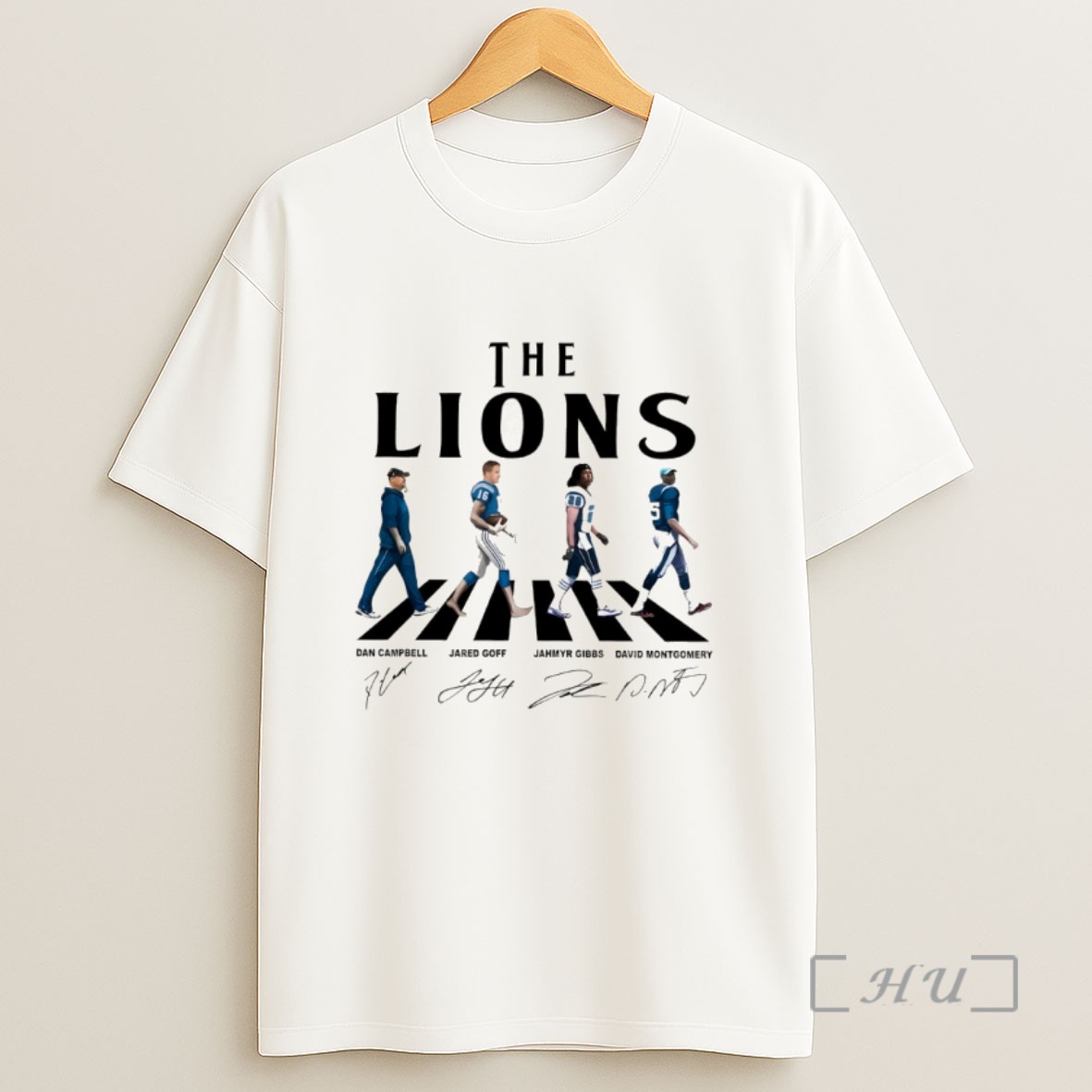 Officials Nfl 2025 Detroit Football Abbey Road Lions Walking Sweatshirt Tee Shirt