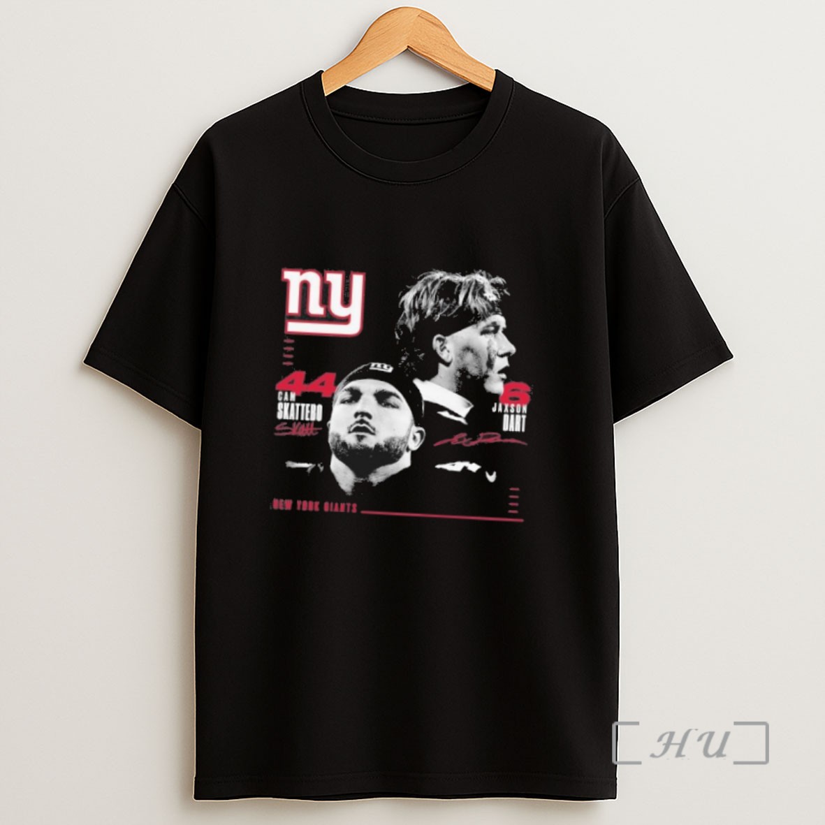 Officials Ny Giants Cam Skattebo And Jaxson Dart Player Signatures Sweatshirt Tee Shirt