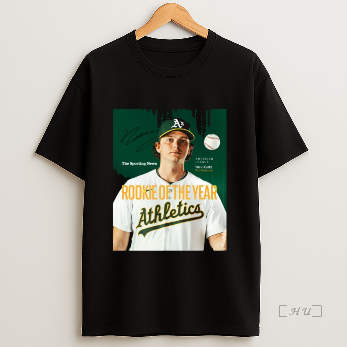 Officials Nick Kurtz Athletics 2025 Sporting News Al Rookie Of The Year Signature Sweatshirt Tee Shirt