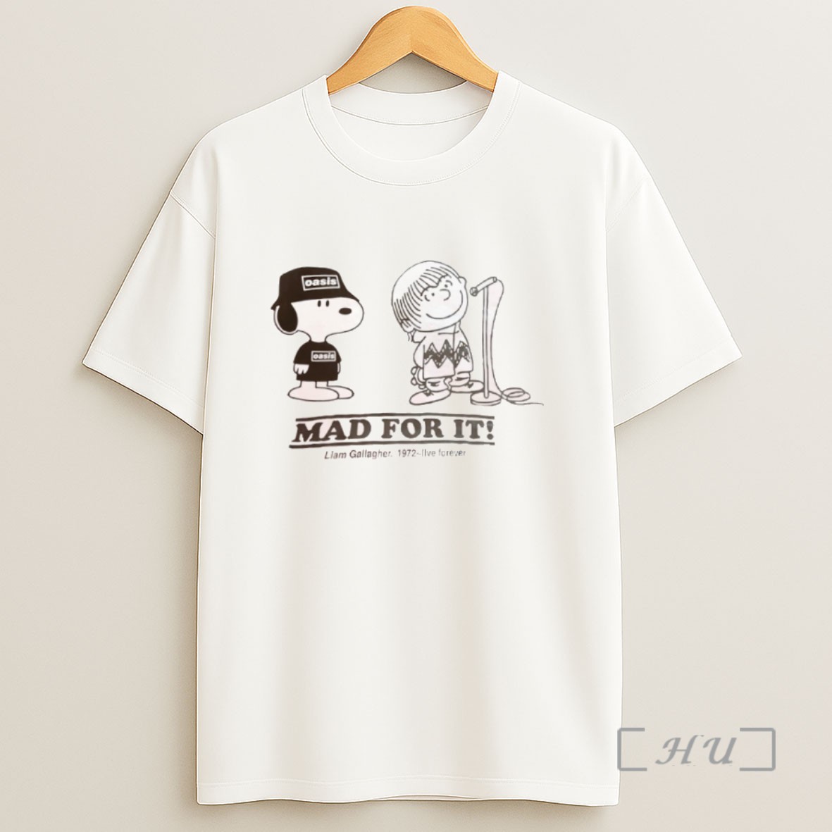 Officials Oasis Snoopy And Charlie Brown Mad For It Liam Gallagher 1978 Live Forever Sweatshirt Tee Shirt