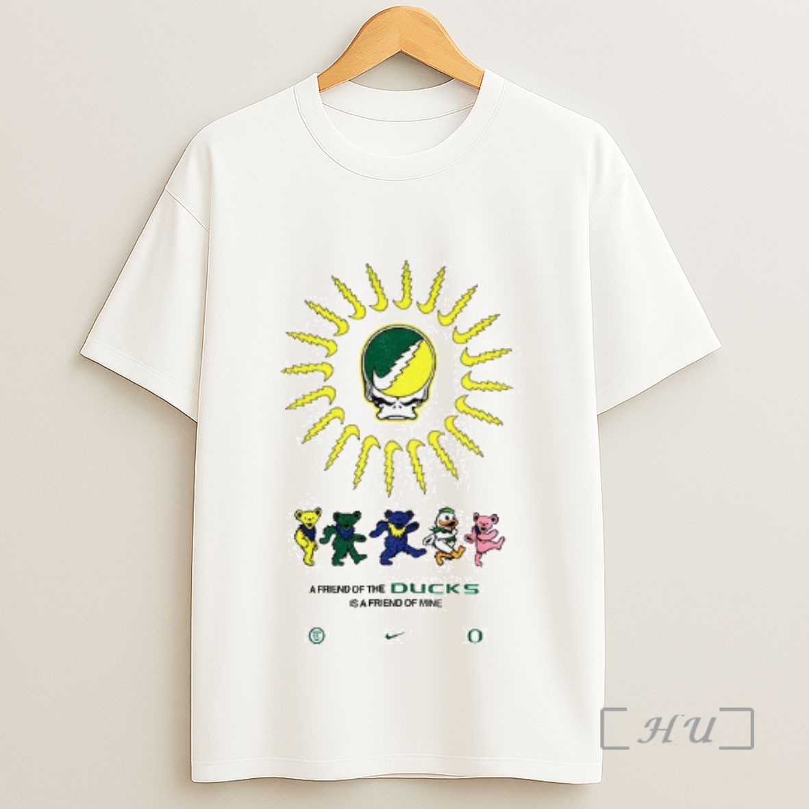Officials Oregon Ducks Nike Grateful Ducks Dancing Bears A Friends Of The Ducks Is A Friend Of Mine Sweatshirt Tee Shirt
