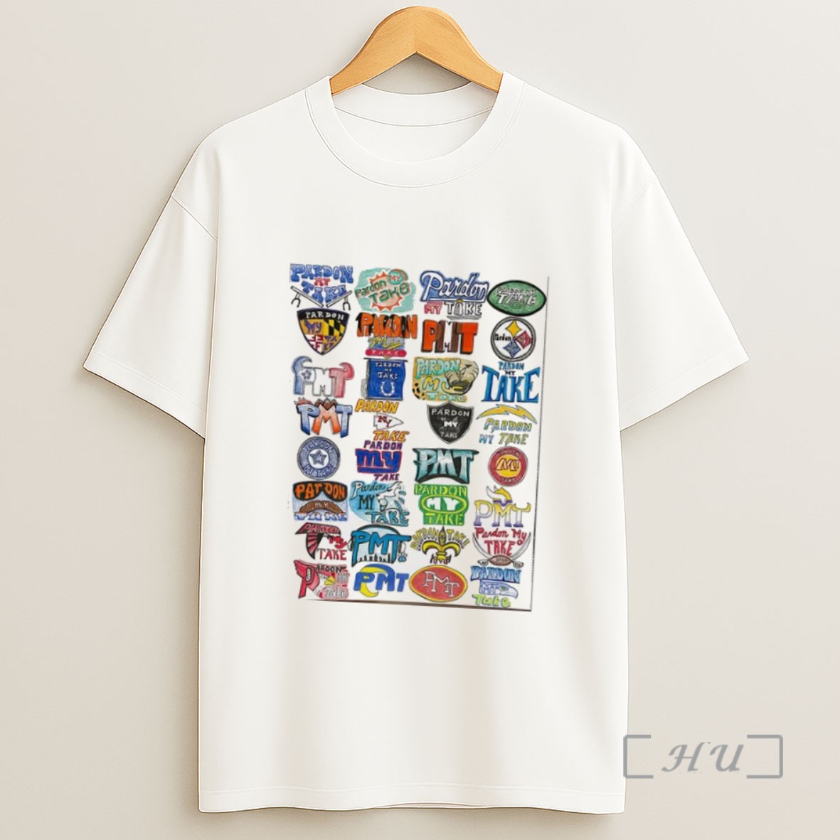Officials Pardon My Take Is Drawn In The Style Of Football Team Logos Sweatshirt Tee Shirt