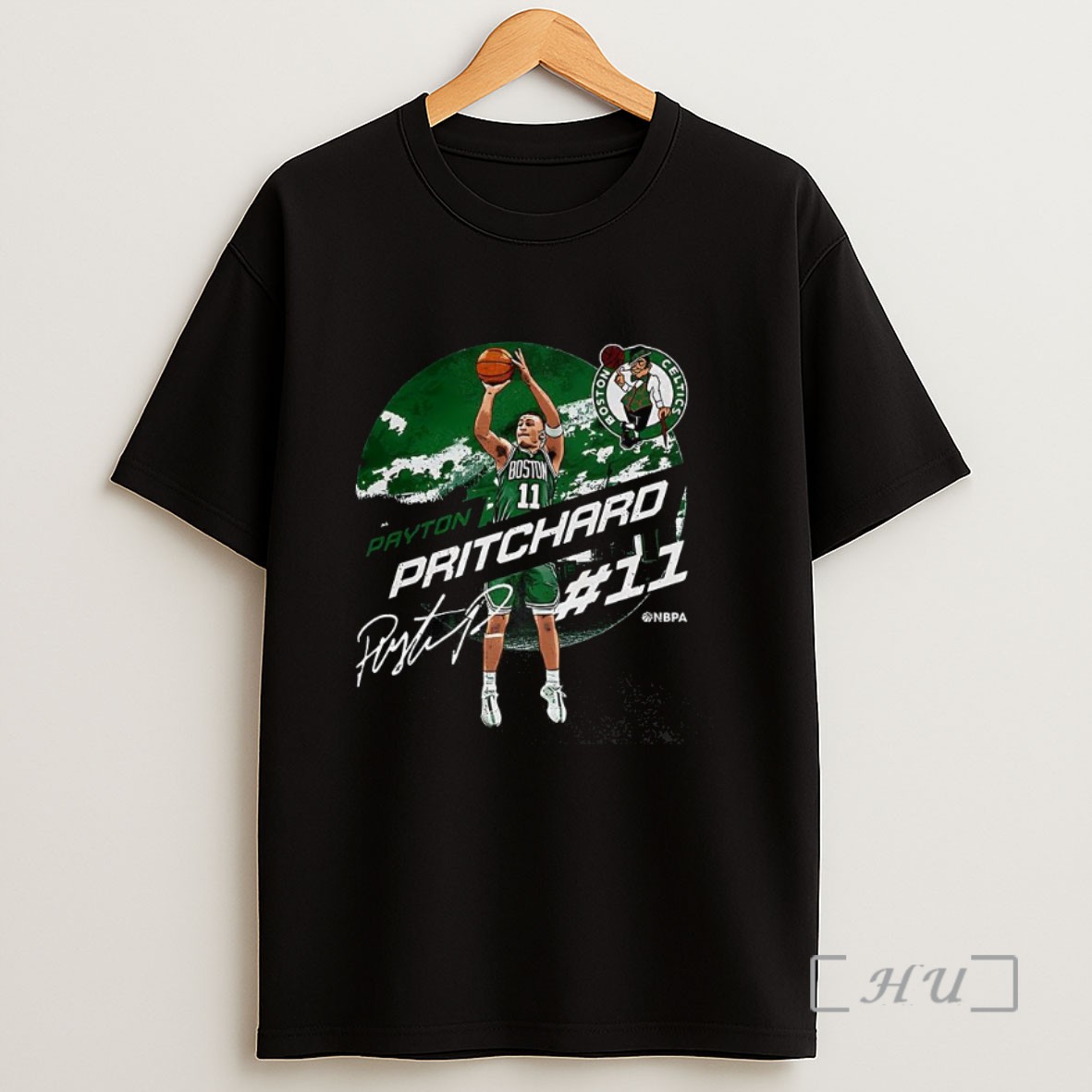 Officials Payton Pritchard Boston Celtics Nba 2025 Emblem Number 11 Signature Sweatshirt Tee Shirt
