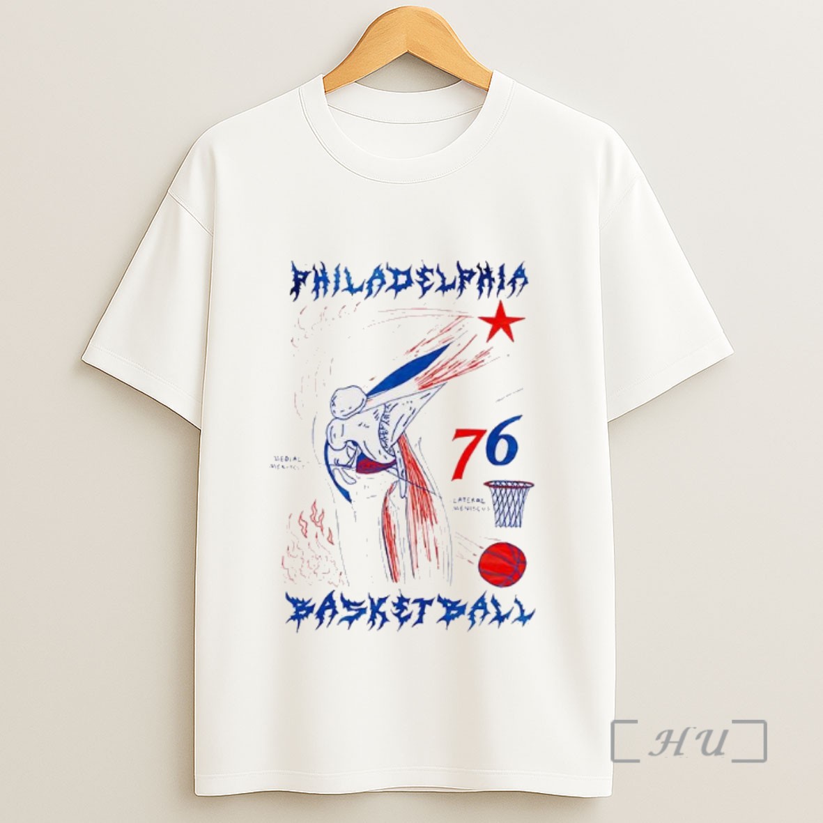 Officials Philadelphia 76ers Basketball Medial Meniscus Lateral Meniscus Anatomical Drawing Sweatshirt Tee Shirt