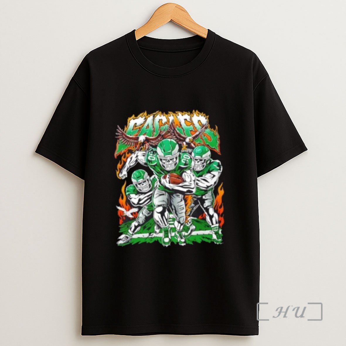 Officials Philadelphia Eagles Push Football Fire Graphic Sweatshirt Tee Shirt