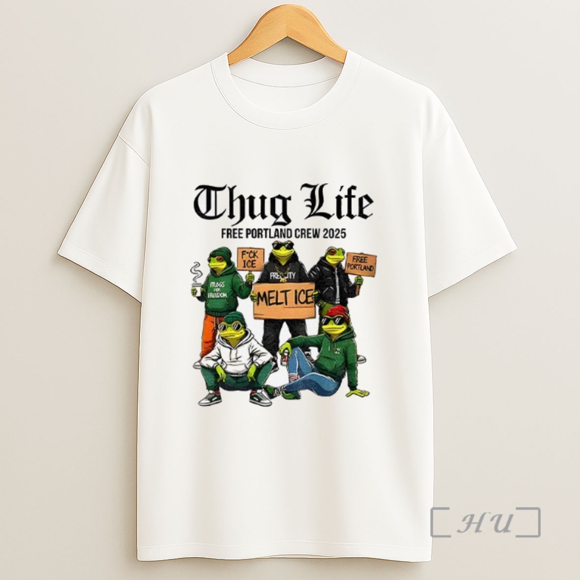 Officials Portland Frog Thug Life Free Portland Crew 2025 Fuck Ice Melt Ice Sweatshirt Tee Shirt